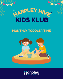 Copy of Harpley Town Centre Kid Klub hero with logo